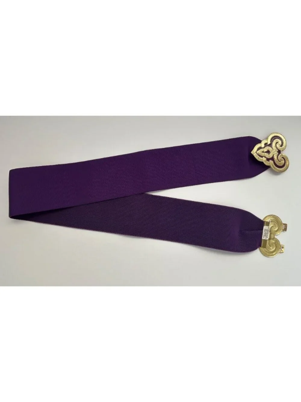 Vintage Purple Stretch Waist Cincher Belt Gold Ornate Clasp Disco Retro Boho